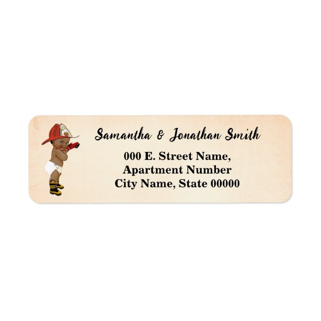 Baby AA Firefighter Baby Shower Return Address Label (Front)