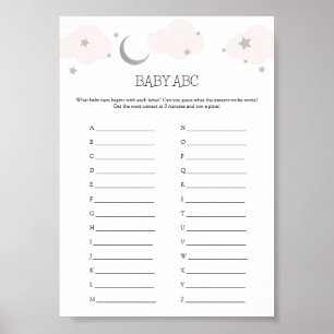 Baby ABC Baby Shower Game Card Poster