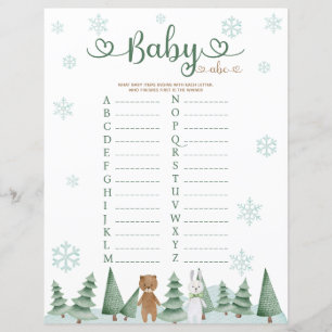 Baby Abc Cute Bear Bunny Winter Animal Theme Game