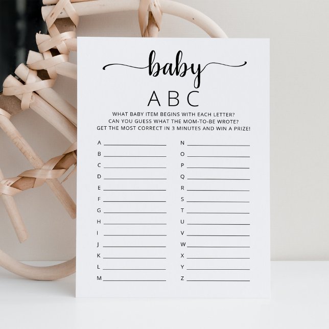 Baby ABC game Baby Shower party Alphabet game card (Creator Uploaded)