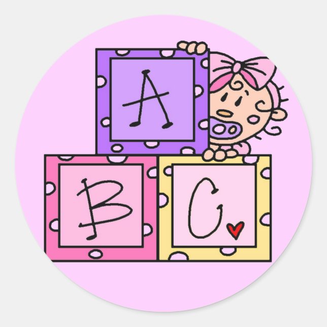 Baby ABC Tshirts and Gifts Classic Round Sticker (Front)