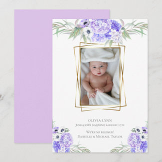 Baby | Add Photo Violet Anemone Floral Invitation
