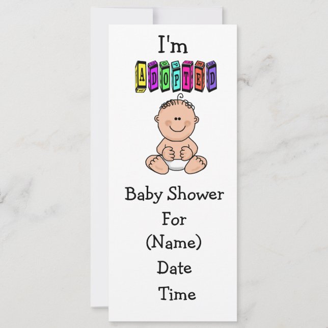 Baby Adoption Shower Invitation - Caucasian (Front)