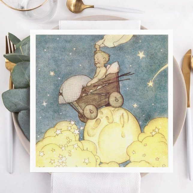 Baby Adventures with the Moon Paper  Napkin (Creator Uploaded)
