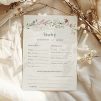 Baby Advice and Predictions Baby Shower Wildflower