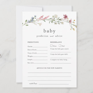 Baby Advice and Predictions Baby Shower Wildflower Invitation