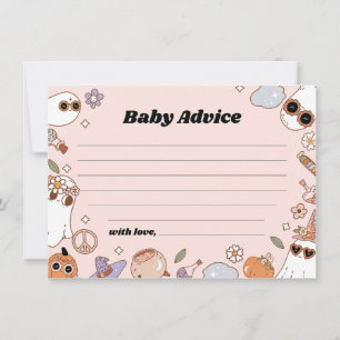 Baby Advice Groovy Halloween Baby Shower Card