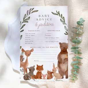 Baby Advice & Predictions Woodland Baby Shower