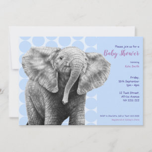 Baby African Elephant Baby Shower Invitation