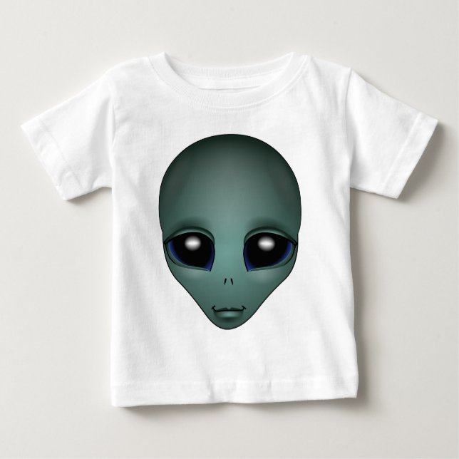 Baby Alien Shirts Organic Alien w. Moon  Baby Shir (Front)