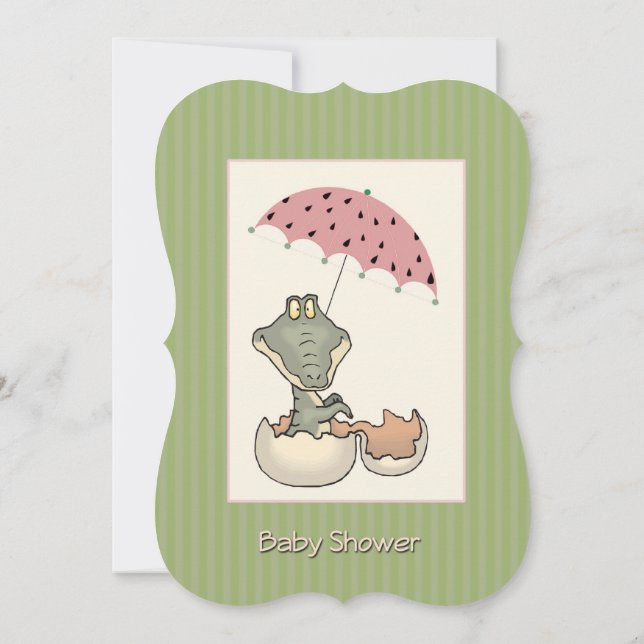 Baby Alligator Baby Shower Invitation (Back)