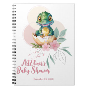 Baby Alligator Hatching Floral Baby Shower Notebook