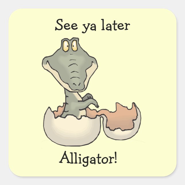 Baby Alligator Hatching from Egg Stickers (Front)