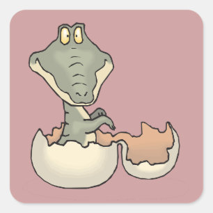 Baby Alligator Hatching from Egg Stickers