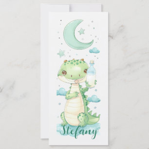 Baby Alligator Watercolor Personalised Bookmark Card