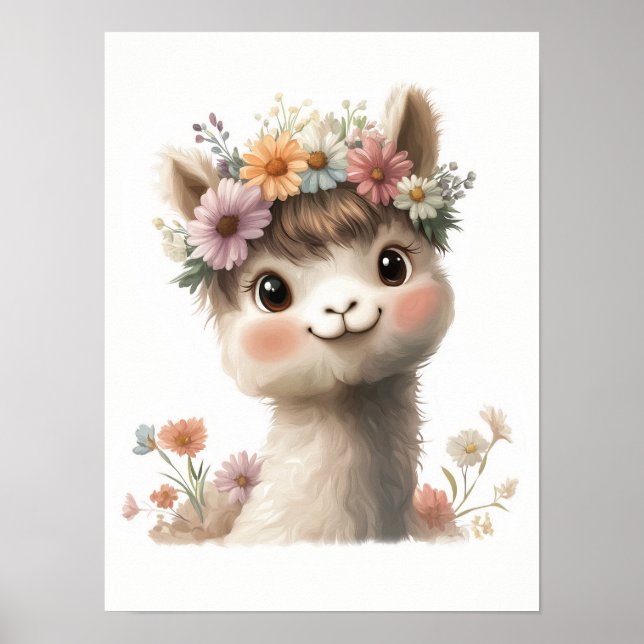 Baby Alpaca girl art print (Front)