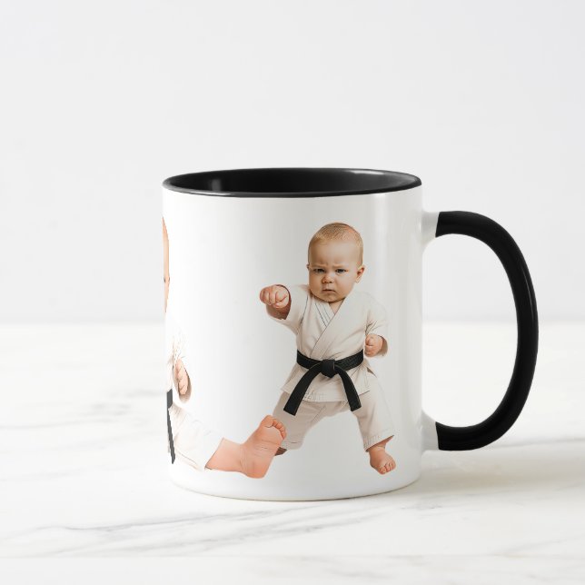 Baby and babies make kata karate. mug (Right)