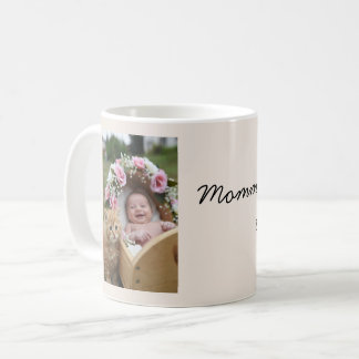 Baby and Cat Photo, Cradle, Flowers Coffee Mug