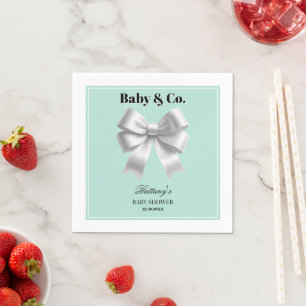 Baby and Co. Elegant Bow Baby Shower Napkin