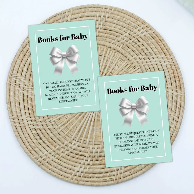 Baby and Co. Teal Blue Bow Books for Baby Card (Creator Uploaded)