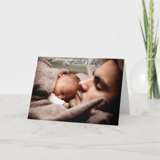 Baby and daddy happy father's day card