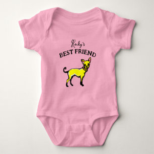 Baby and furry buddy, best friends bodysuit