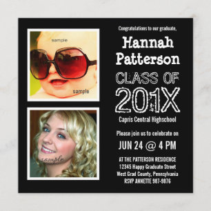 Baby and Grad Photo Graduation Party Invitation