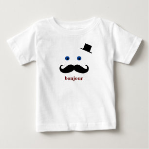Baby and Kids T-Shirts - Bonjour Deep Red