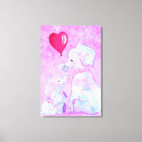 Baby and Mom Elephant Canvas Print