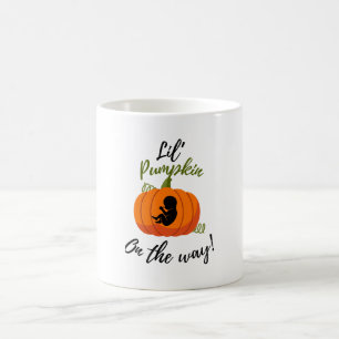 Baby and pumpkin, Autumn newborn, pregnancy news Coffee Mug
