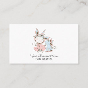 Baby And Unicorn Childcare Nanny Babysitter Business Card