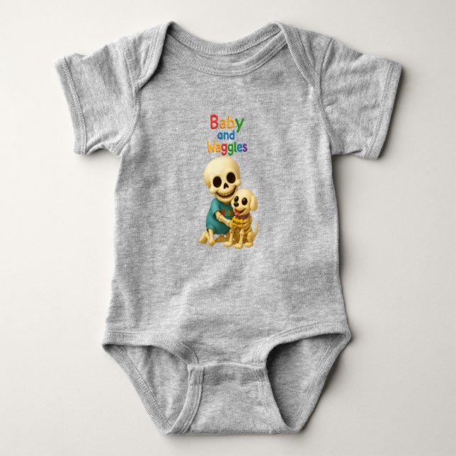 Baby and Waggles — The Boneheads  Baby Bodysuit (Front)