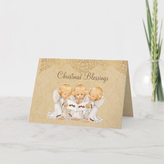 Baby Angel Christmas Greeting Card (Front)