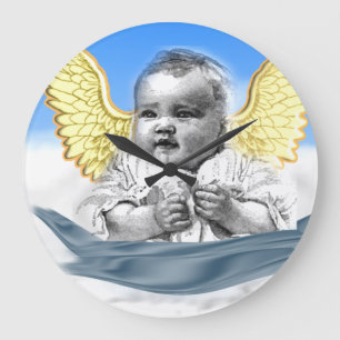 baby Angel designs Large Clock