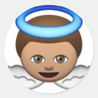 baby angel emoji Halo love Classic Round Sticker
