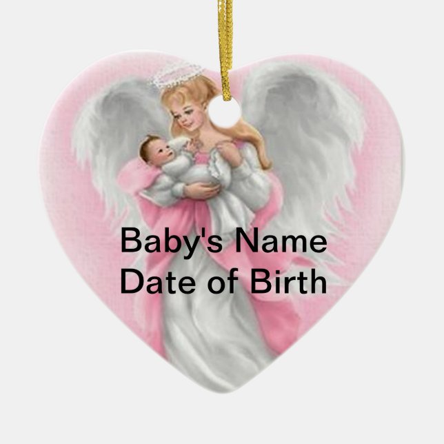 Baby Angel (Girl) Heart Ornament (Front)