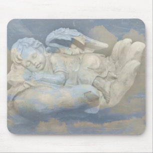 Baby Angel Wings Sleeping in God's Hand Mouse Pad