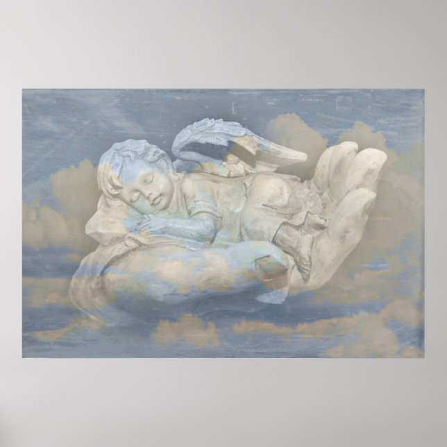 Baby Angel Wings Sleeping in God's Hand Poster (Front)