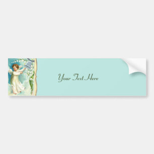 Baby Angel With Blue Bell Bumper Sticker