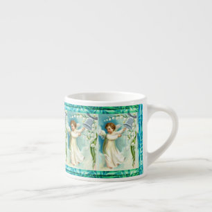 Baby Angel With Blue Bell Espresso Cup