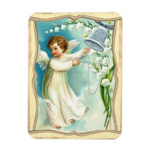 Baby Angel With Blue Bell Magnet