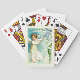 Baby Angel With Blue Bell Playing Cards