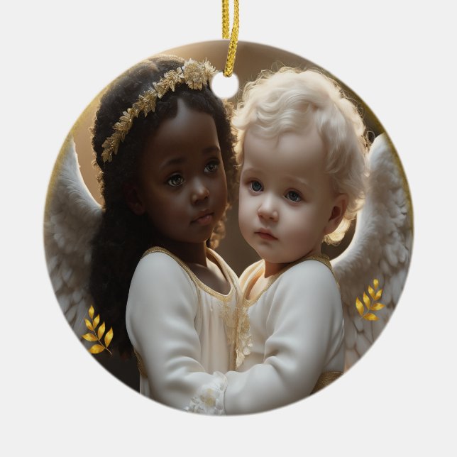 baby angels ceramic ornament (Front)