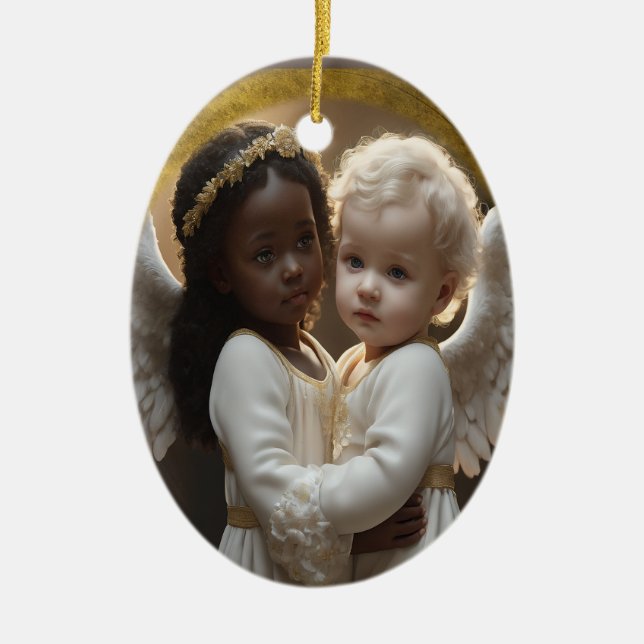 baby angels ceramic ornament (Front)