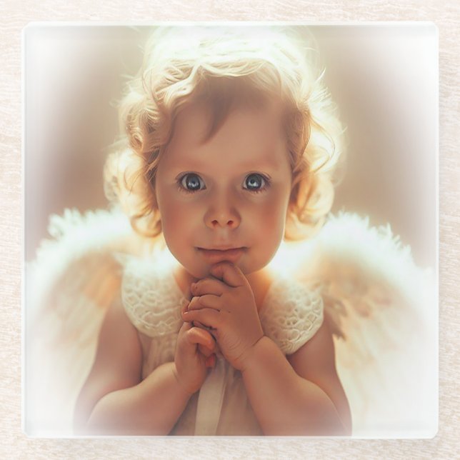 Baby Angels Glass Coaster (Front)