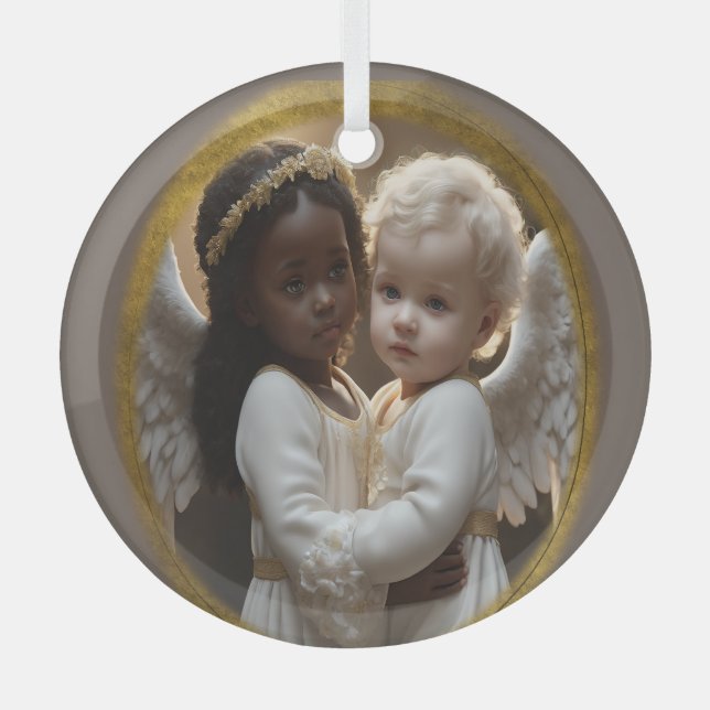 baby angels glass tree decoration (Front)