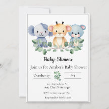 Baby Animal Baby Shower Invitation
