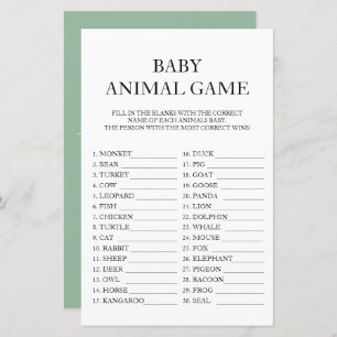 Baby Animal Game Travel Passport Baby Shower