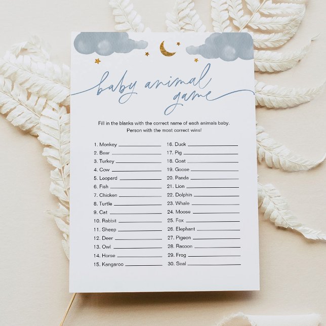 Baby Animal Game Twinkle Little Star Baby Shower Invitation (Creator Uploaded)