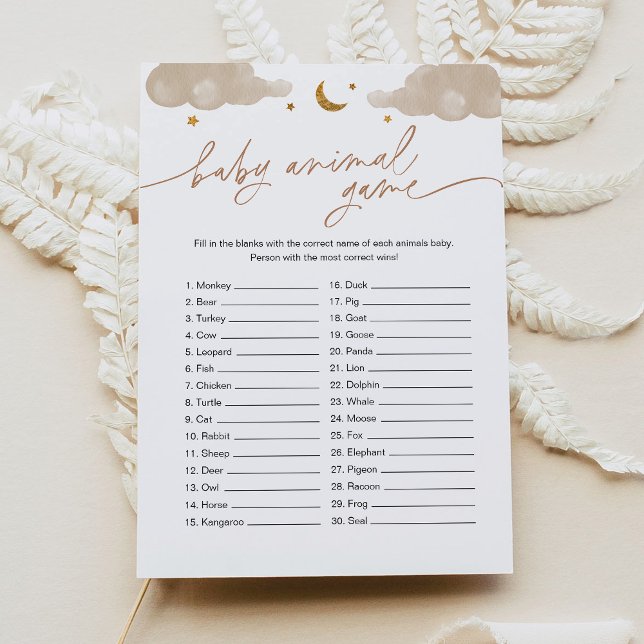 Baby Animal Game Twinkle Little Star Baby Shower Invitation (Creator Uploaded)